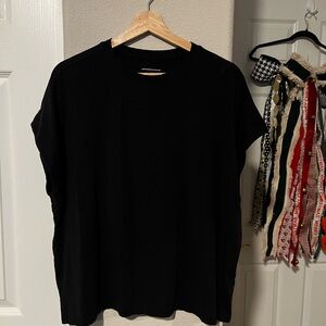 Anthropology Cotton Classic Black Short Sleeve Tee